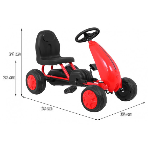 Kart cu pedale - Inlea4Fun - roșu