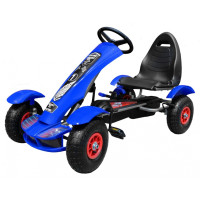 Kart cu roți pneumatice - Big Go Kart - albastru 