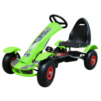 Kart cu roți pneumatice - Big Go Kart - verde 
