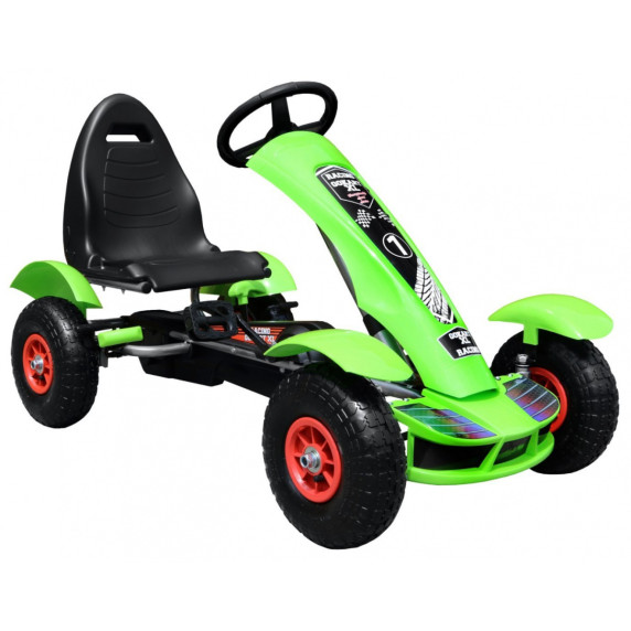 Kart cu roți pneumatice - Big Go Kart - verde