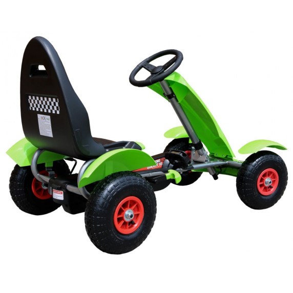 Kart cu roți pneumatice - Big Go Kart - verde