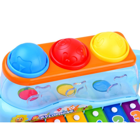Xilofon pentru copii cu ciocan și bile colorate - HOLA IN0001