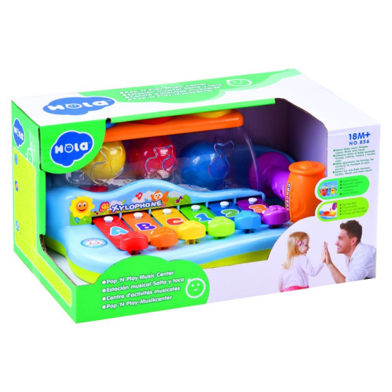 Xilofon pentru copii cu ciocan și bile colorate - HOLA IN0001