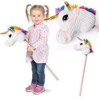 Cap de unicorn Hobby Horse pe băț de pluș 78 cm 