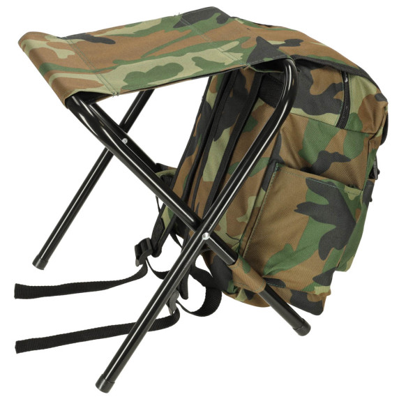Scaun pliabil de camping cu rucsac 2 in 1 - camuflaj