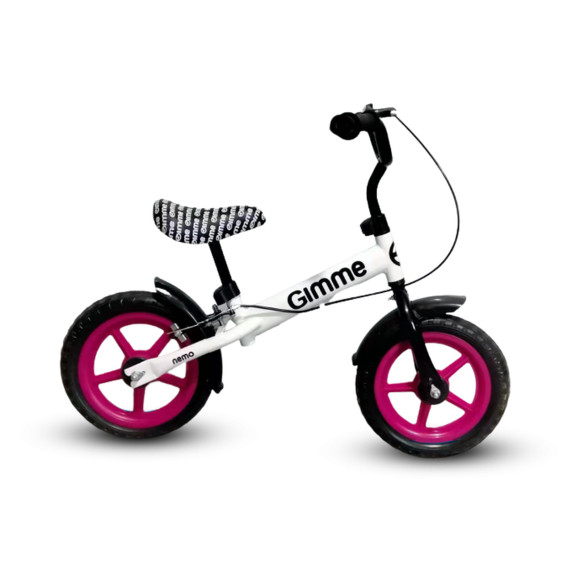 Bicicletă fără pedale pentru copii cu frână - GIMMIK  Nemo 11" - roz