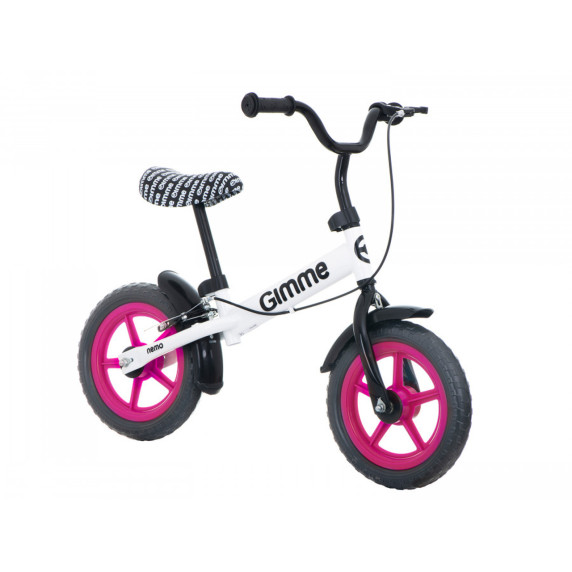 Bicicletă fără pedale pentru copii cu frână - GIMMIK  Nemo 11" - roz