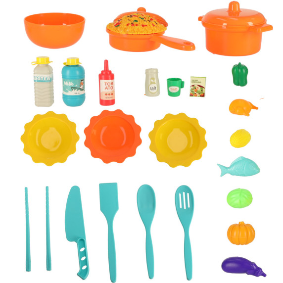 Bucătărie din plastic pentru copii cu 44 accesorii - VANYEH Kitchen