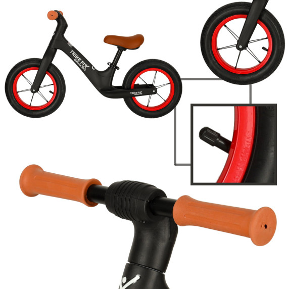 Bicicletă echilibru pentru copii - negru - TRIKE FIX Balance PRO