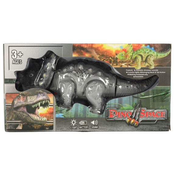 Figurină dinozaur pe baterii - Triceratops Inlea4Fun DINO SPACE