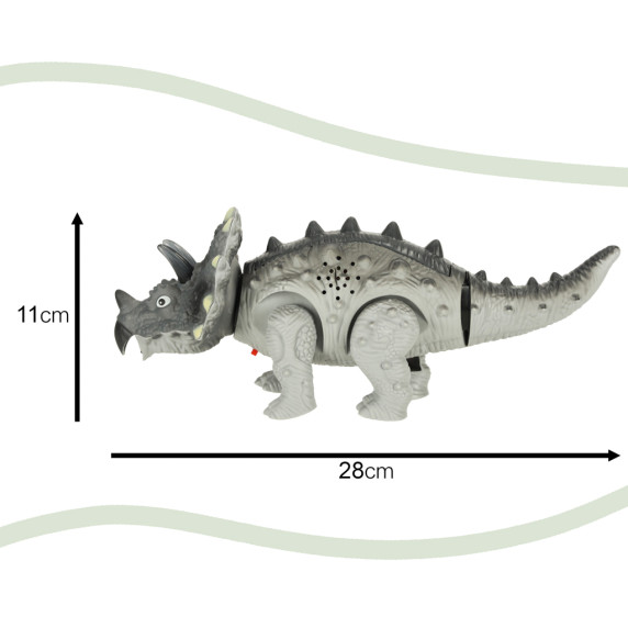 Figurină dinozaur pe baterii - Triceratops Inlea4Fun DINO SPACE