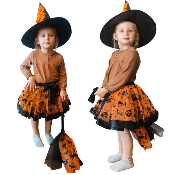 Costum de vrăjitoare - portocaliu