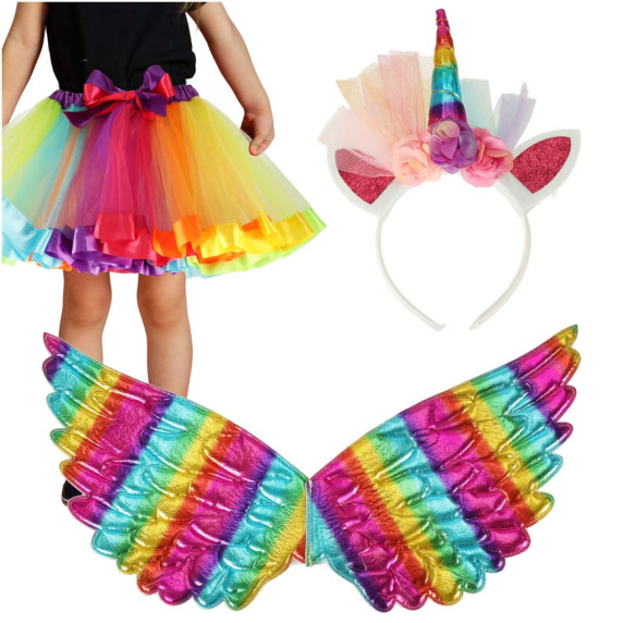 Costum pentru copii de unicorn cu aripi și bentiță - Inlea4Fun