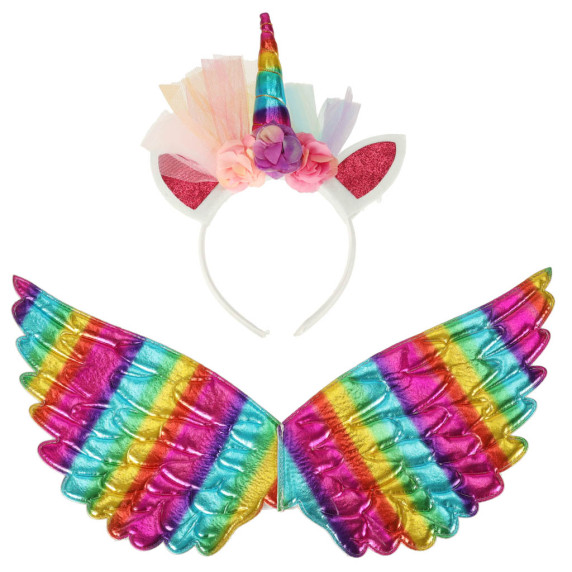 Costum pentru copii de unicorn cu aripi și bentiță - Inlea4Fun