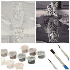 Set pictură pe numere - 40x50cm - pisică și tigru Preview