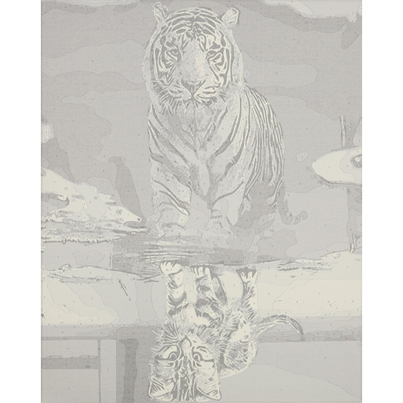 Set pictură pe numere - 40x50cm - pisică și tigru