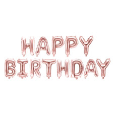 Balon din folie - Happy Birthday - 340x35 cm -roz deschis 