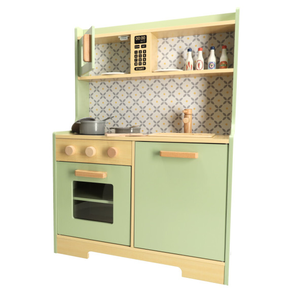 Bucătărie pentru copii din lemn 65 cm - Inlea4Fun - menta