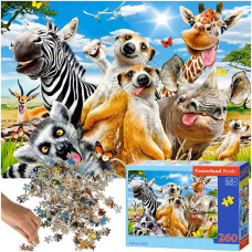 Puzzle pentru copii 260 piese - animale africane - CASTORLAND African Selfie Preview