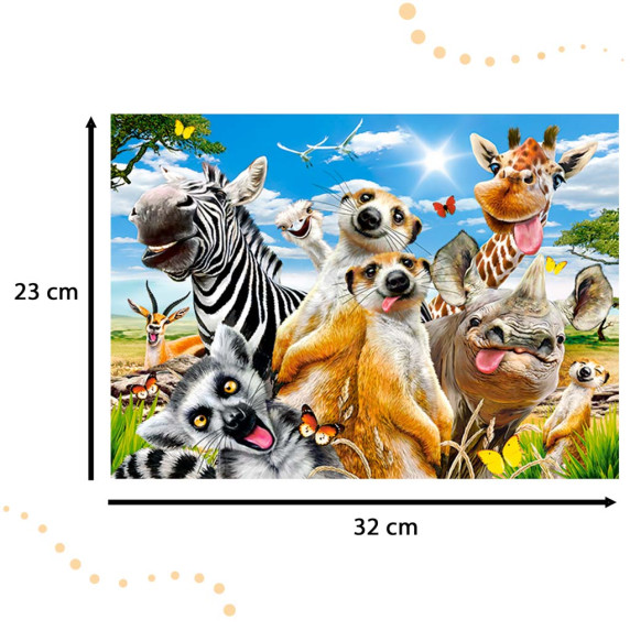 Puzzle pentru copii 260 piese - animale africane - CASTORLAND African Selfie