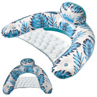 Scaun gonflabil plutitor pentru piscină - albastru 