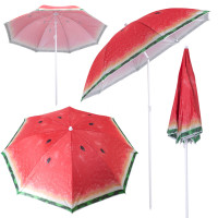Umbrelă soare, înclinabil - 150 cm - FOLDING SUN UMBRELLA - pepene roșu 
