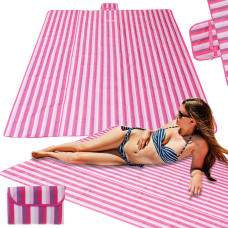 Covoraș de plajă, pătură picnic - 200 x 200 cm - roz 