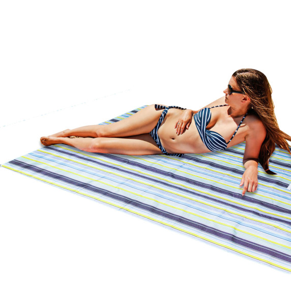 Covoraș de plajă, pătură picnic - 200 x 200 cm - albastru