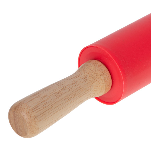 Sucitor silicon/lemn 38cm - roșu