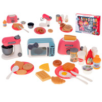 Set aparate bucătărie pentru copii - blender, toaster si cuptor cu microunde și accesorii - Inlea4Fun KITCHEN HELPER  