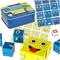 Puzzle cub din lemn Inlea4Fun - Inlea4Fun SMILING FACE 