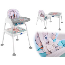 Scaun de masă bebe multifuncțional -  3 în 1- albastru 