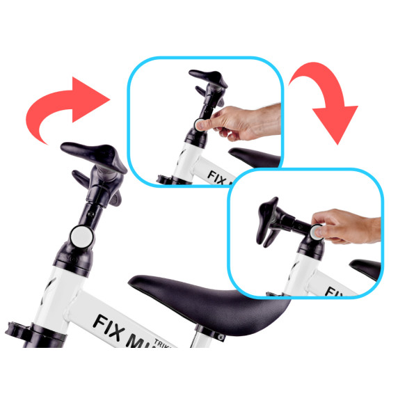 Tricicletă 3 în 1 cu pedale - Trike Fix Mini - alb