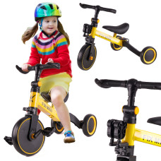 Tricicletă 3 în 1 cu pedale - Trike Fix Mini - galben 