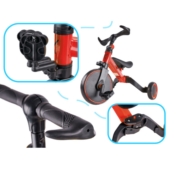 Tricicletă 3 în 1 cu pedale - Trike Fix Mini - roșu