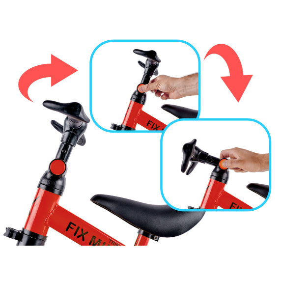 Tricicletă 3 în 1 cu pedale - Trike Fix Mini - roșu