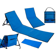 Covoraș de plajă, șezlong cu spătar rabatabil - 150 x 47 x 48 cm - albastru 