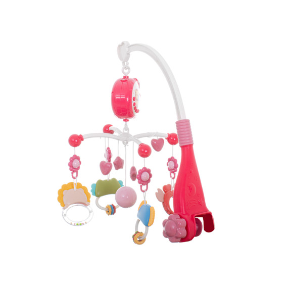 Carusel interactiv pentru pătuț bebe cu telecomandă - Inlea4Fun NURSERY TOYS - roz