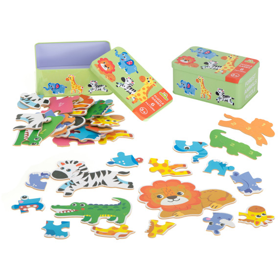 Puzzle educațional pentru copii în cutie - animale