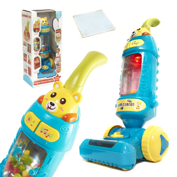 Aspirator interactiv pentru copii -  Magical Vacumm Cleaner - albastru/galben 