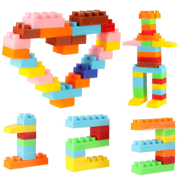 Cuburi educative colorate pentru construcție - 240 elemente - Inlea4Fun