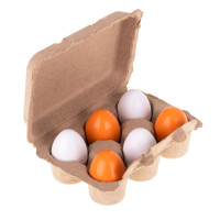 Ouă de jucărie din lemn - 6 bucăți - Inlea4Fun 