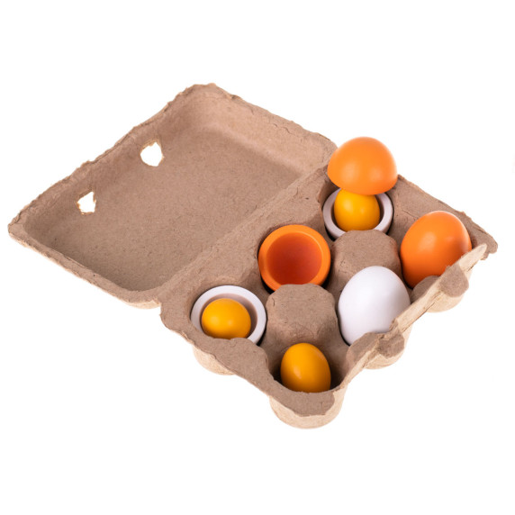 Ouă de jucărie din lemn - 6 bucăți - Inlea4Fun
