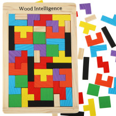 Puzzle din lemn Tetris 40 de elemente -  WOOD INTELLIGENCE 
