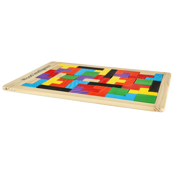 Puzzle din lemn Tetris 40 de elemente -  WOOD INTELLIGENCE