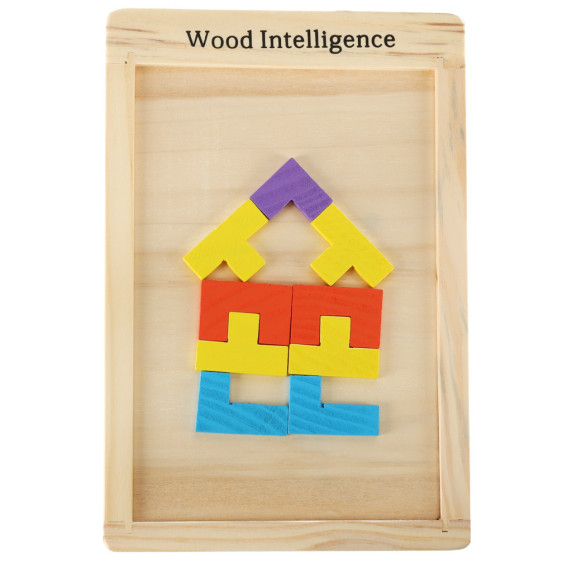 Puzzle din lemn Tetris 40 de elemente -  WOOD INTELLIGENCE