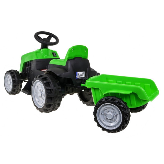 Tractor electric pentru copii cu remorcă Inlea4Fun - verde