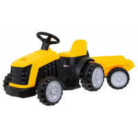 Tractor electric pentru copii cu remorcă Inlea4Fun - galben 