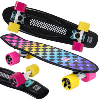 Skateboard - Inlea4Fun Retro Poly Cruiser - carouri colorate 