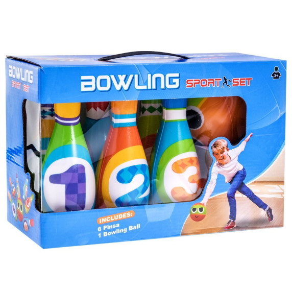 Set joc Bowling cu minge și 6 popice -  Inlea4Fun BOWLING SPORT SET